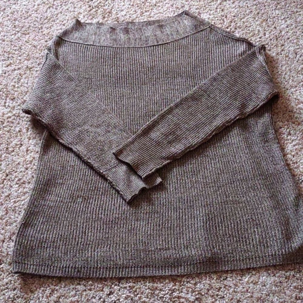 Mittoshop Women's Size M brown cream oversized Cabincore pullover sweater